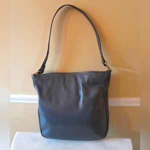 Vintage Strawbridge & Clothier Purse GRAY Leather SHOULDER BAG